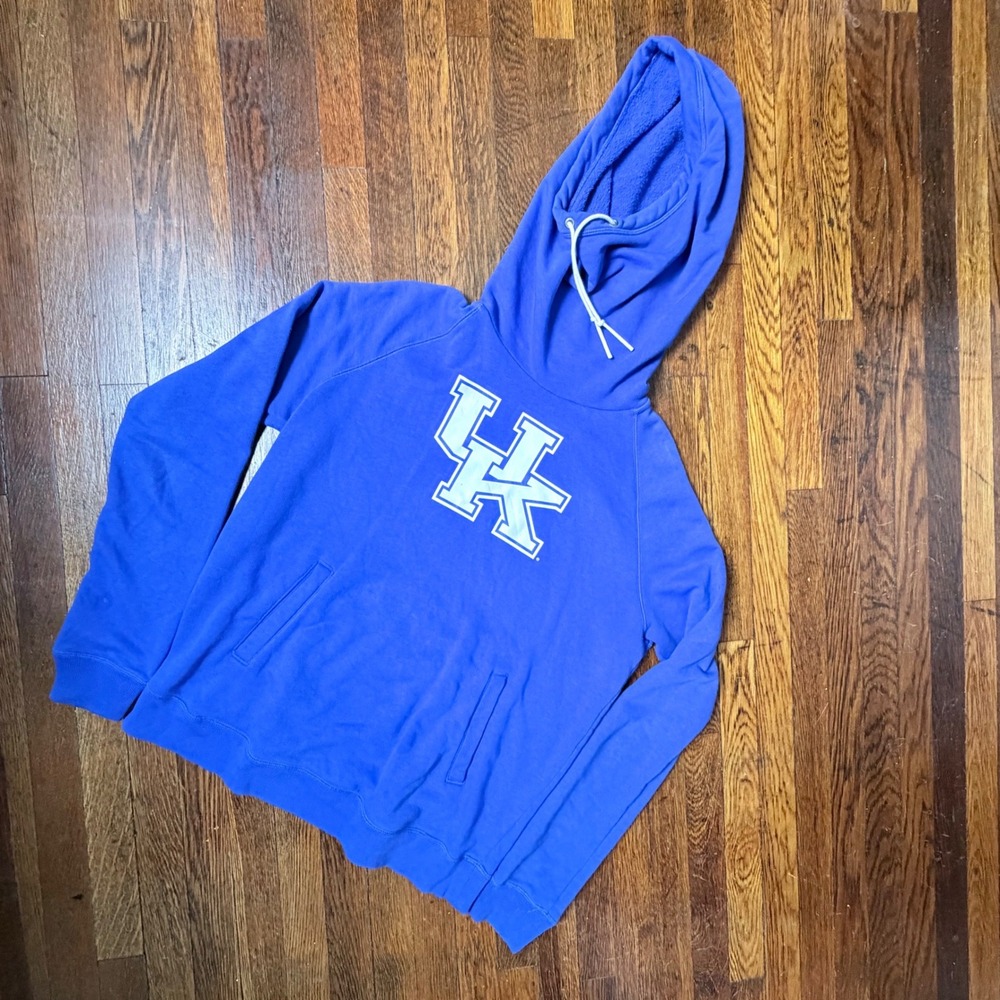 Nike University of Kentucky Wildcats Funnel Neck Hoodie Blue Large NCAA